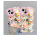 Bead Bracelet Chain Phone Holder Case For iPhone 15 16 17 14 13 12 11 Pro Max Plus XS XR 3D Rainbow Bracket Holder Stand Cover