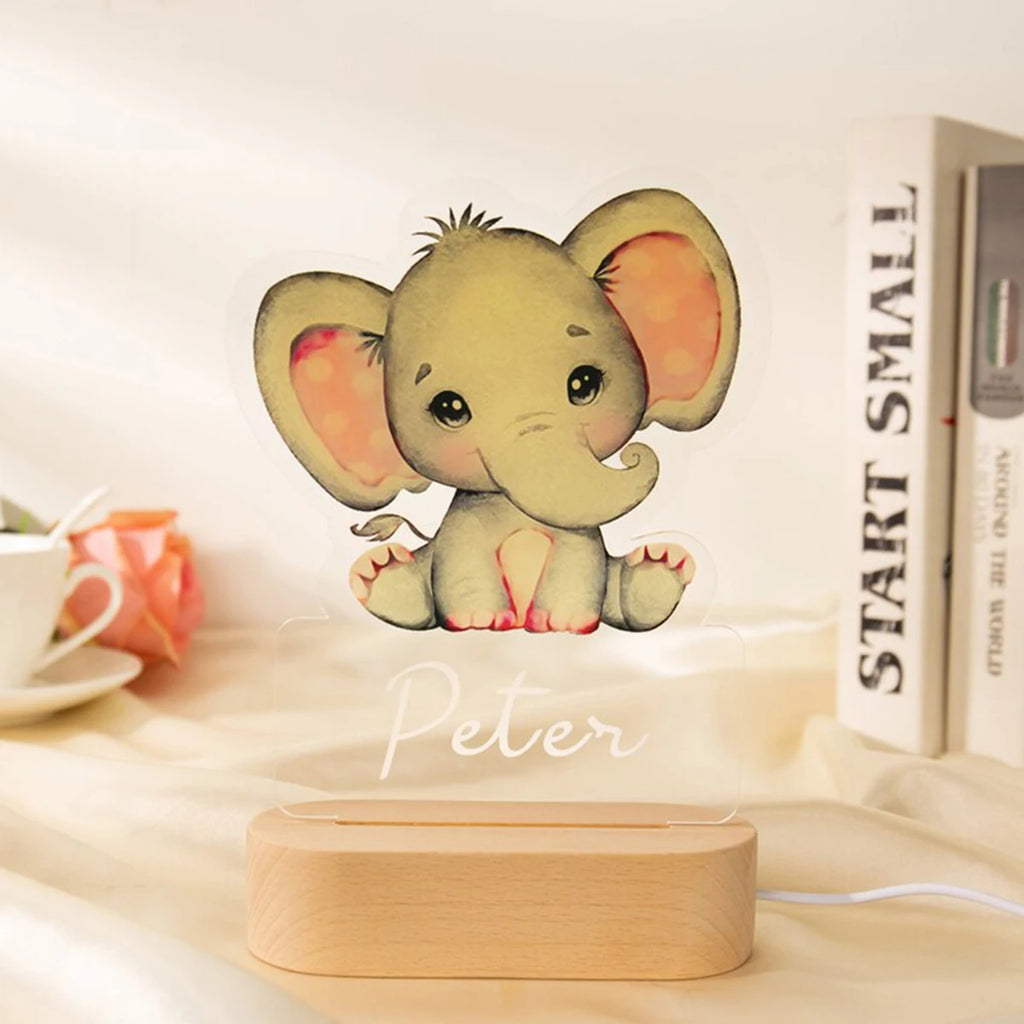 Custom Name Animal Night Light for Kids