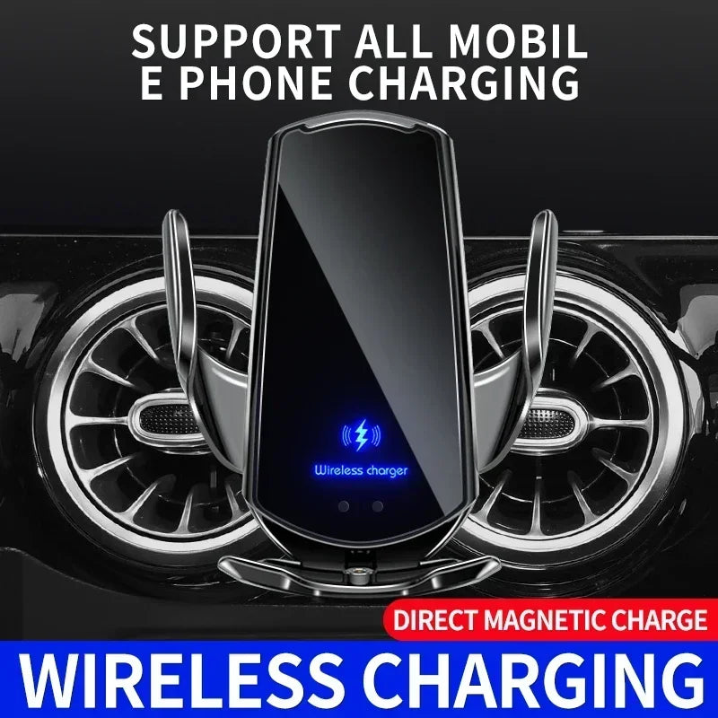 VIKEFON 15W Wireless Car Charger Mount Automatic Phone Holder for iPhone Samsung Fast Charging Magnetic Infrared Induction