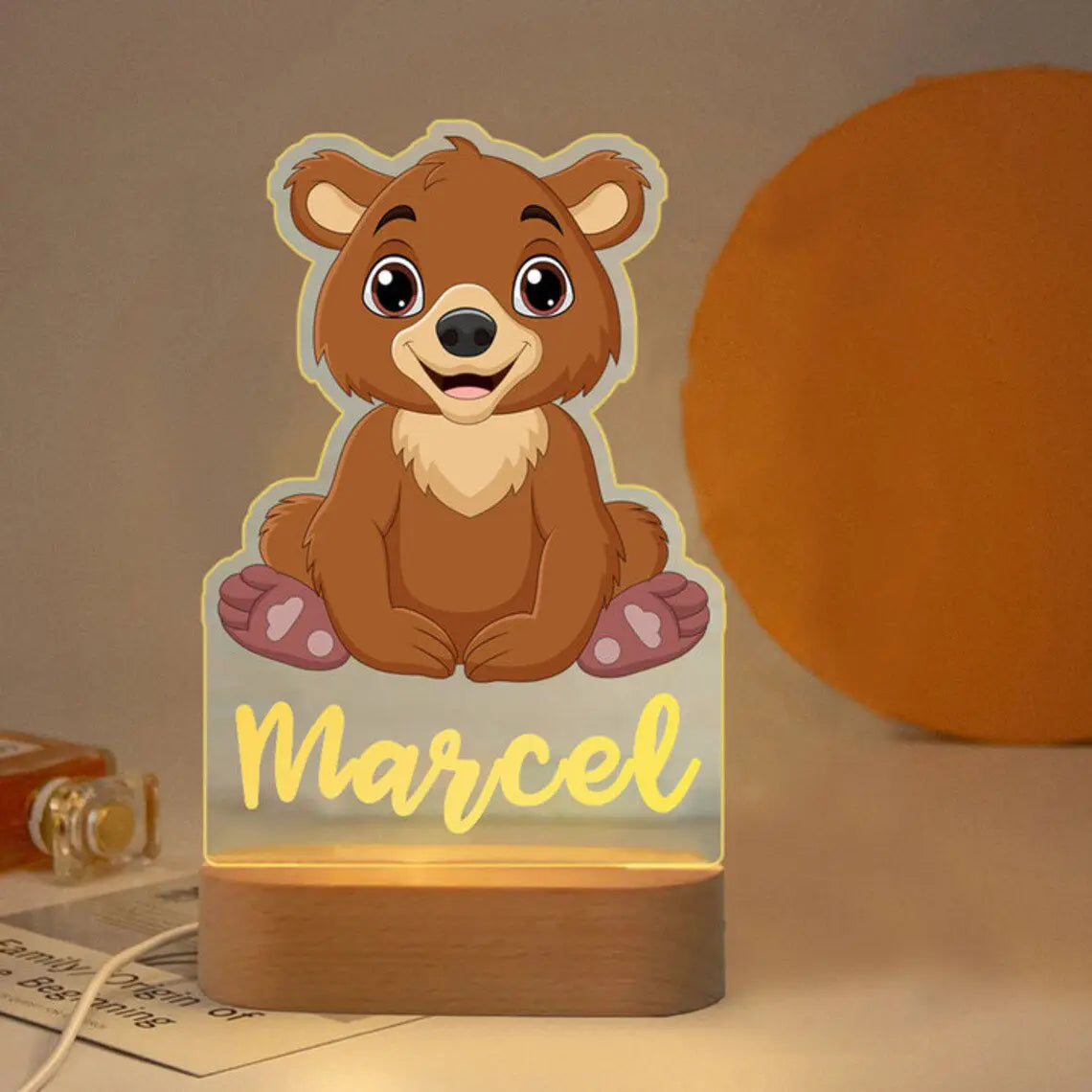 Custom Name Animal Night Light for Kids