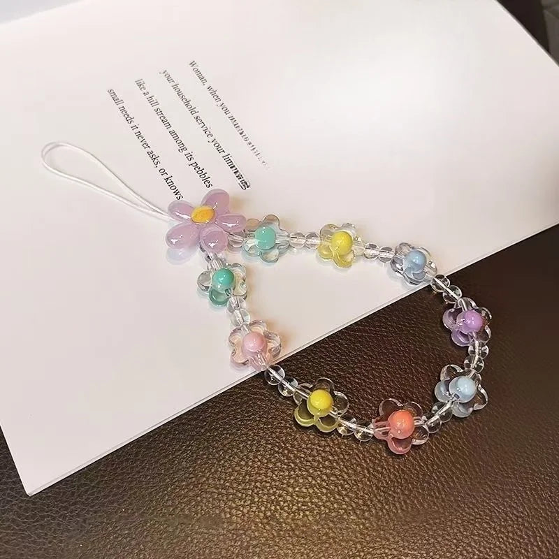Colorful Macaron Bead Phone Lanyard