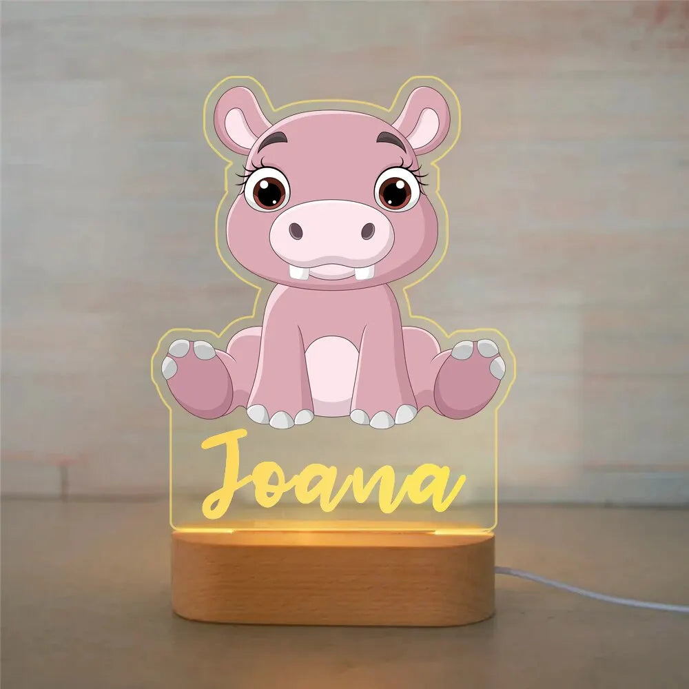 Custom Name Animal Night Light for Kids