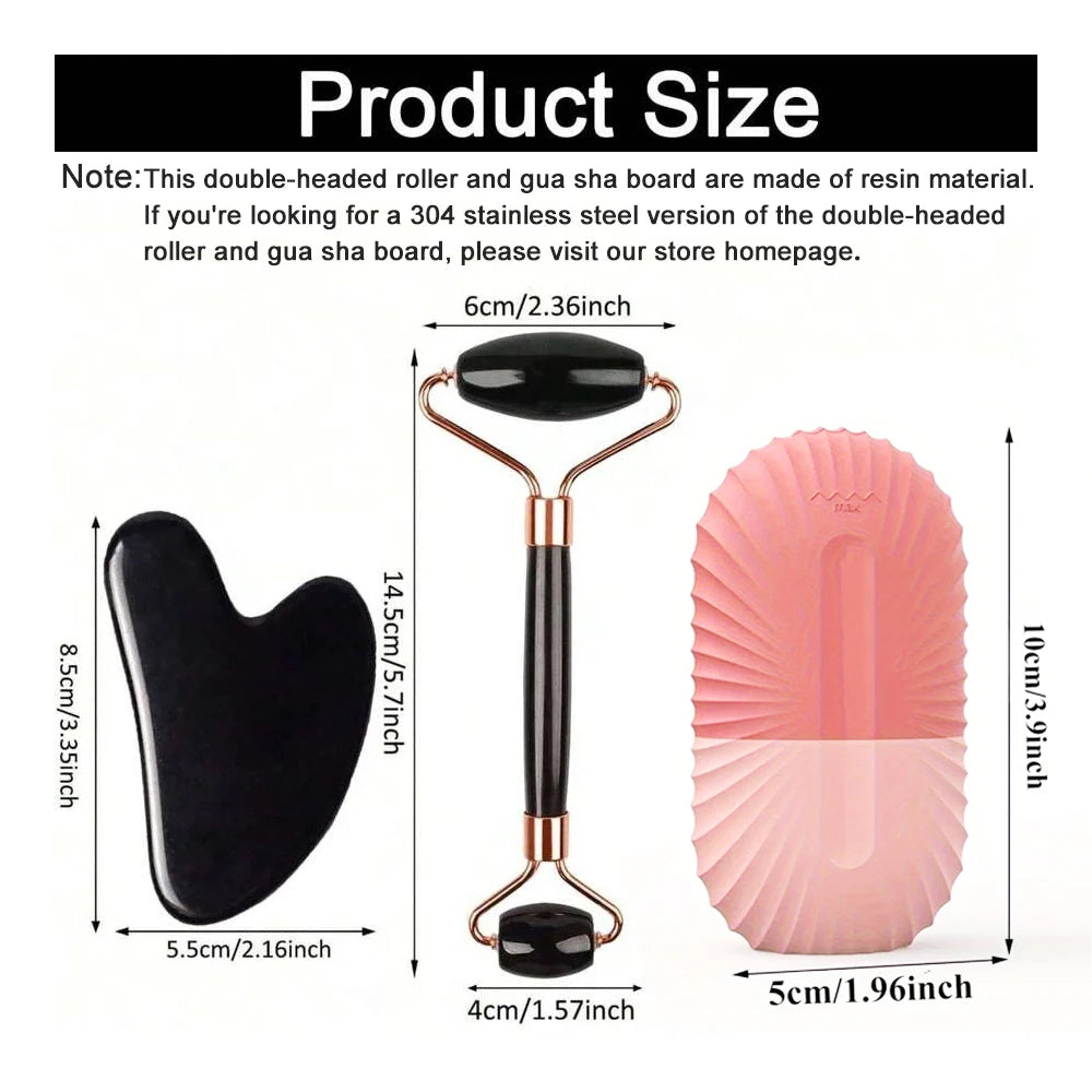 Ice Face Roller & Gua Sha Skincare Set