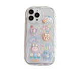 Korean 3D Bear Lanyard Clear iPhone Case