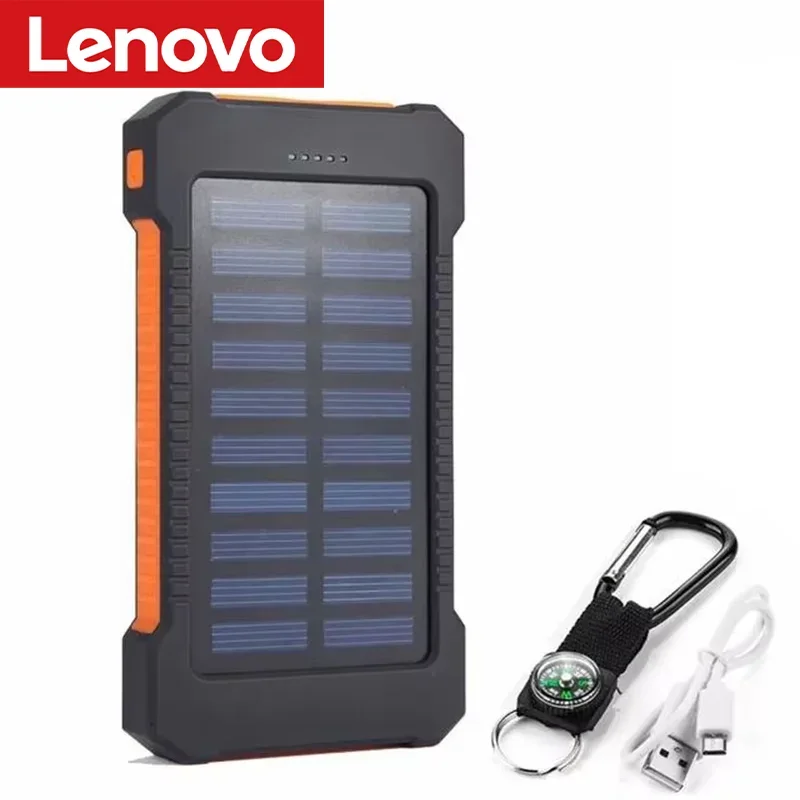 Lenovo Solar Power Bank – Large Capacity Fast Charger
