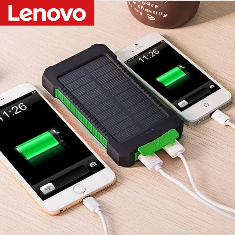 Lenovo Solar Power Bank – Large Capacity Fast Charger