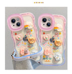 Bead Bracelet Chain Phone Holder Case For iPhone 15 16 17 14 13 12 11 Pro Max Plus XS XR 3D Rainbow Bracket Holder Stand Cover