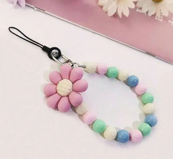 Colorful Macaron Bead Phone Lanyard