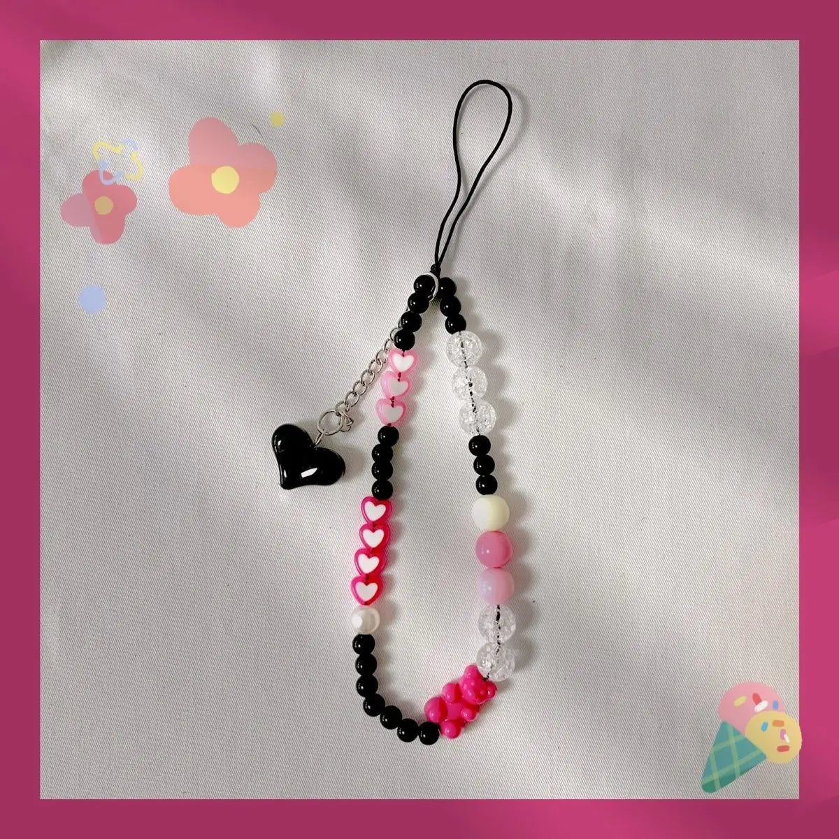 Colorful Macaron Bead Phone Lanyard