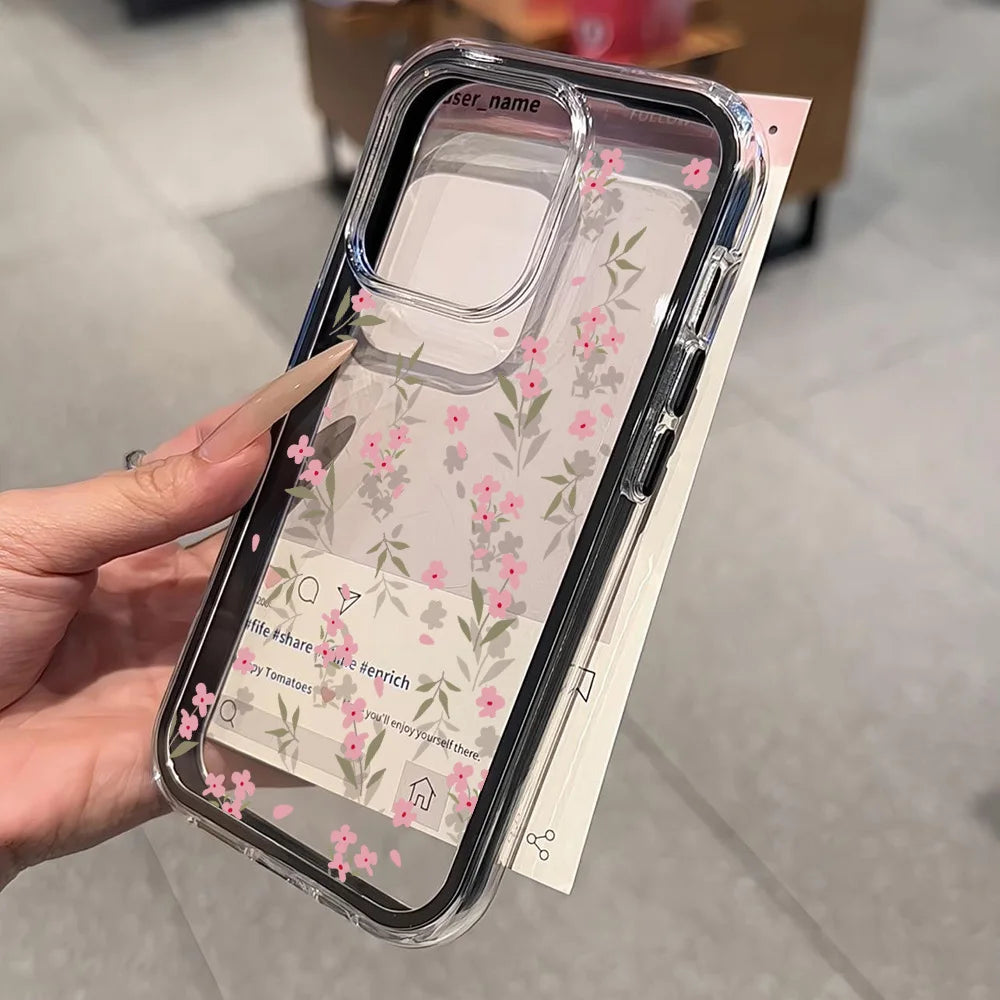 Transparent Flower Silicone iPhone Case