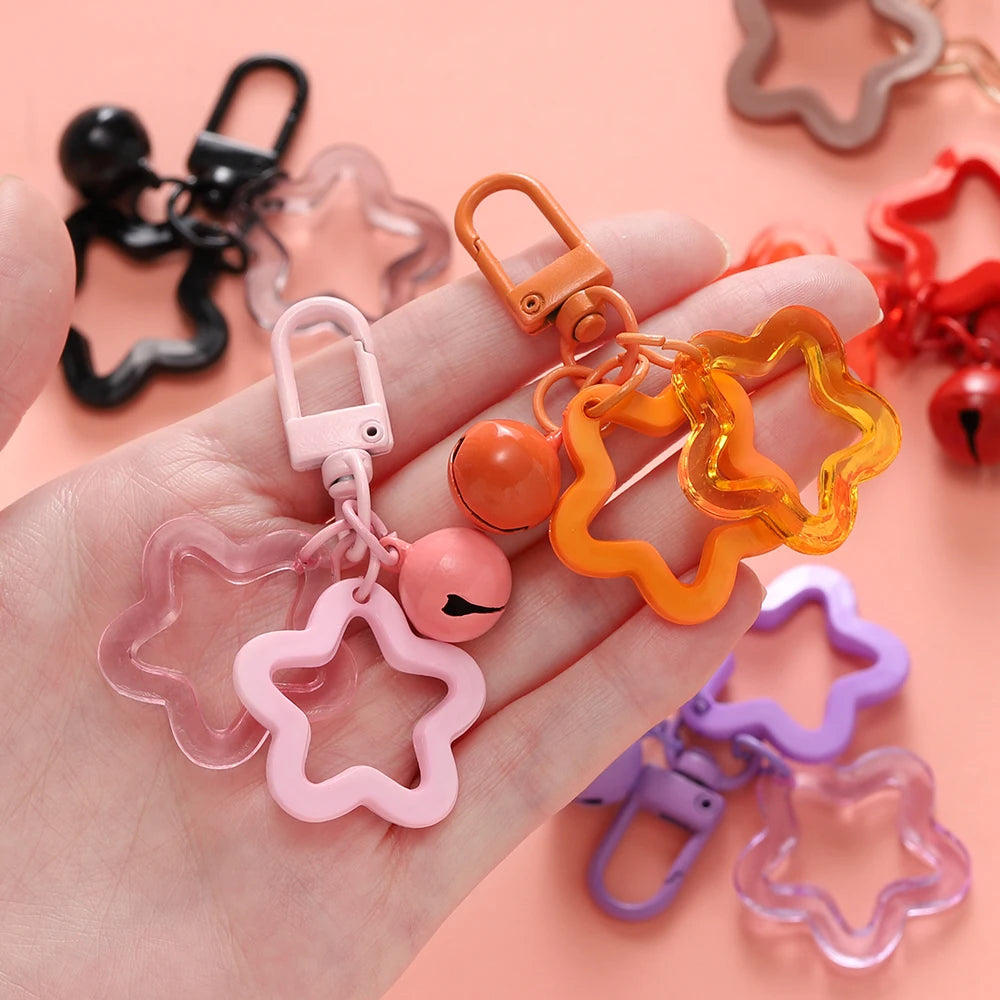 Star Charm Bell Bead Keychain Pendant