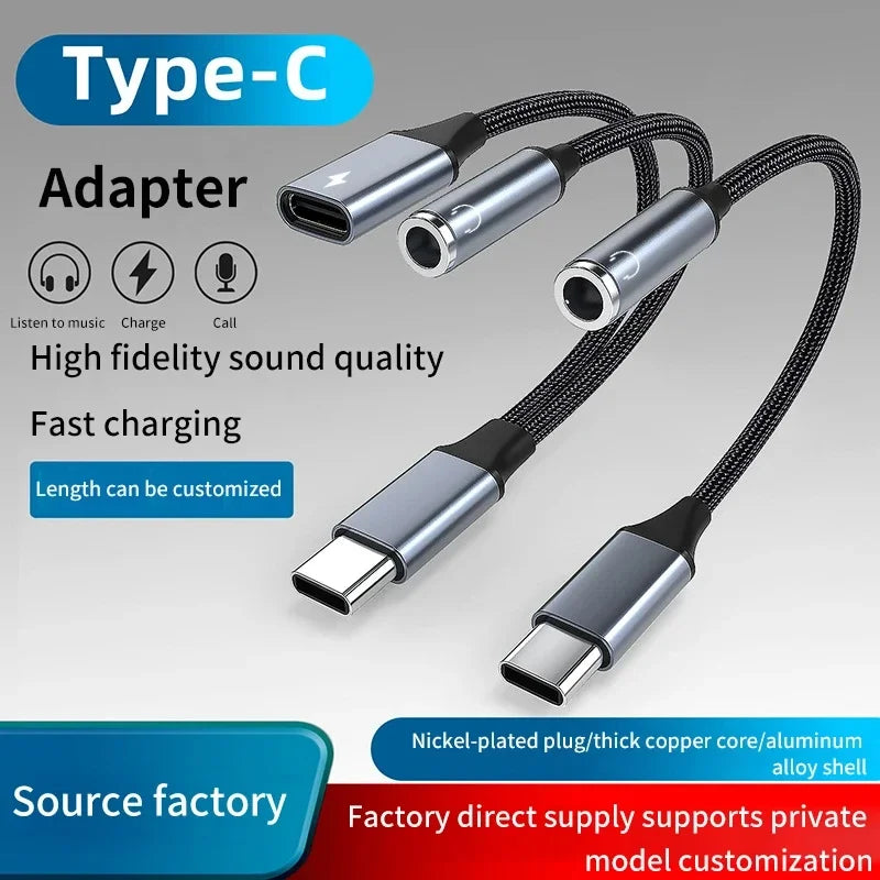 USB-C to 3.5mm Headphone Jack Adapter with PD 60W