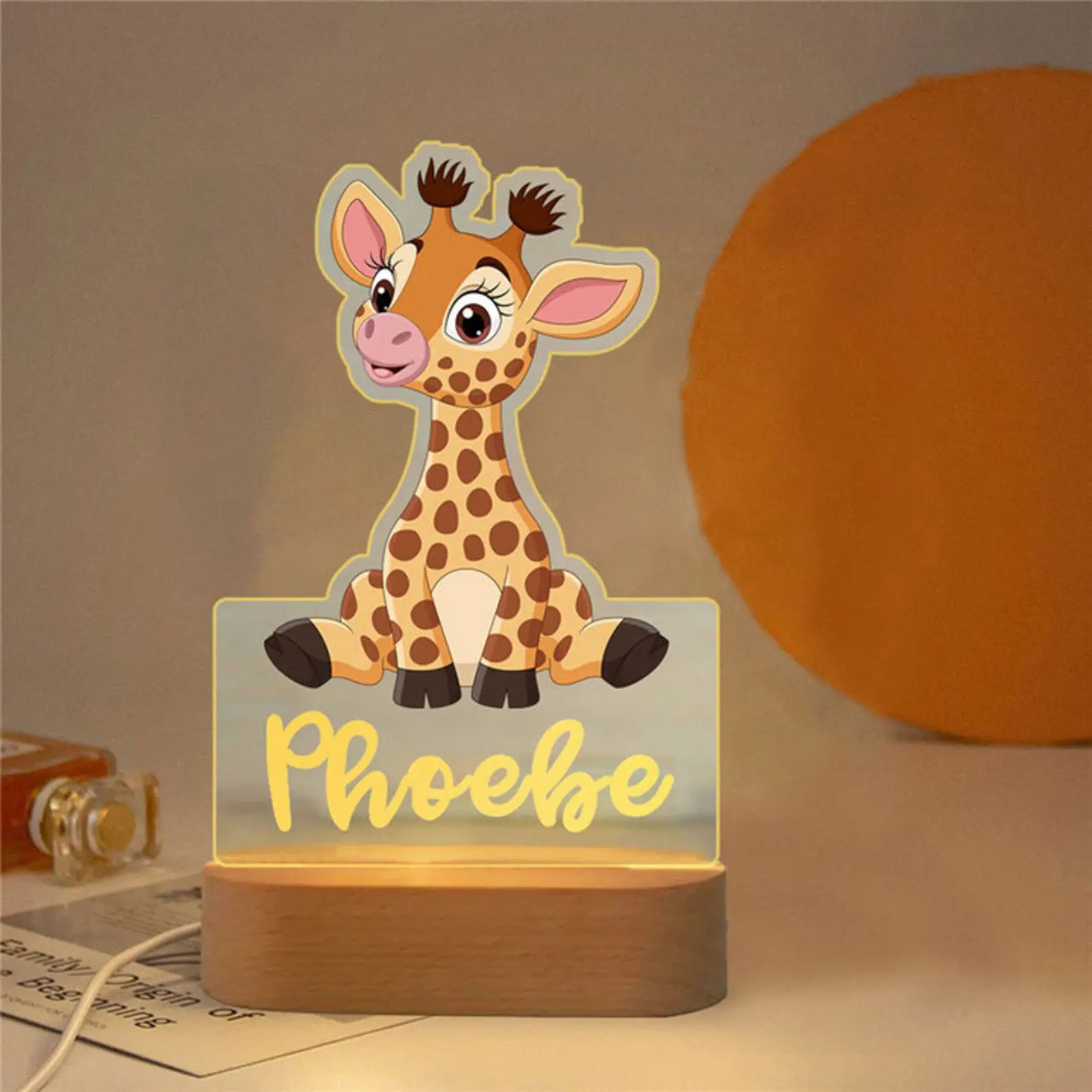 Custom Name Animal Night Light for Kids