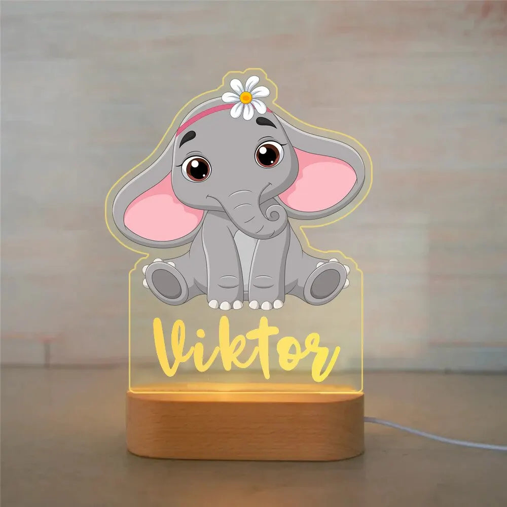 Custom Name Animal Night Light for Kids