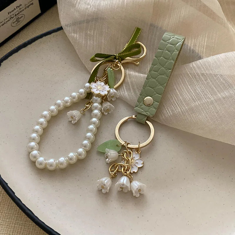Lily of the Valley Flower Keychain for Women