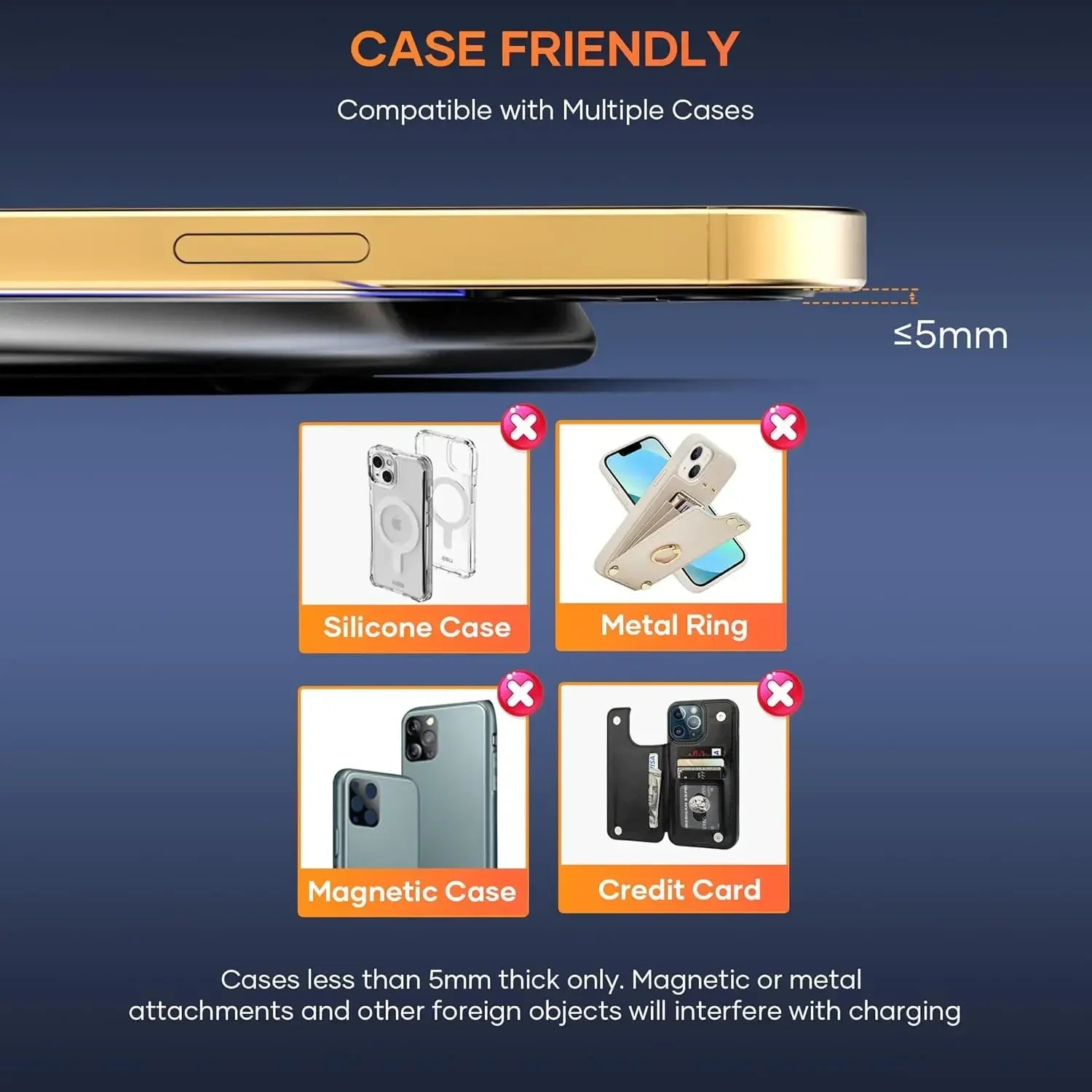 LED Fast Wireless Charging Stand Universal Charger Dock Pad for iPhone 17 16 15-8 Series Samsung S24/S23/S22/S21 Xiaomi Huawei