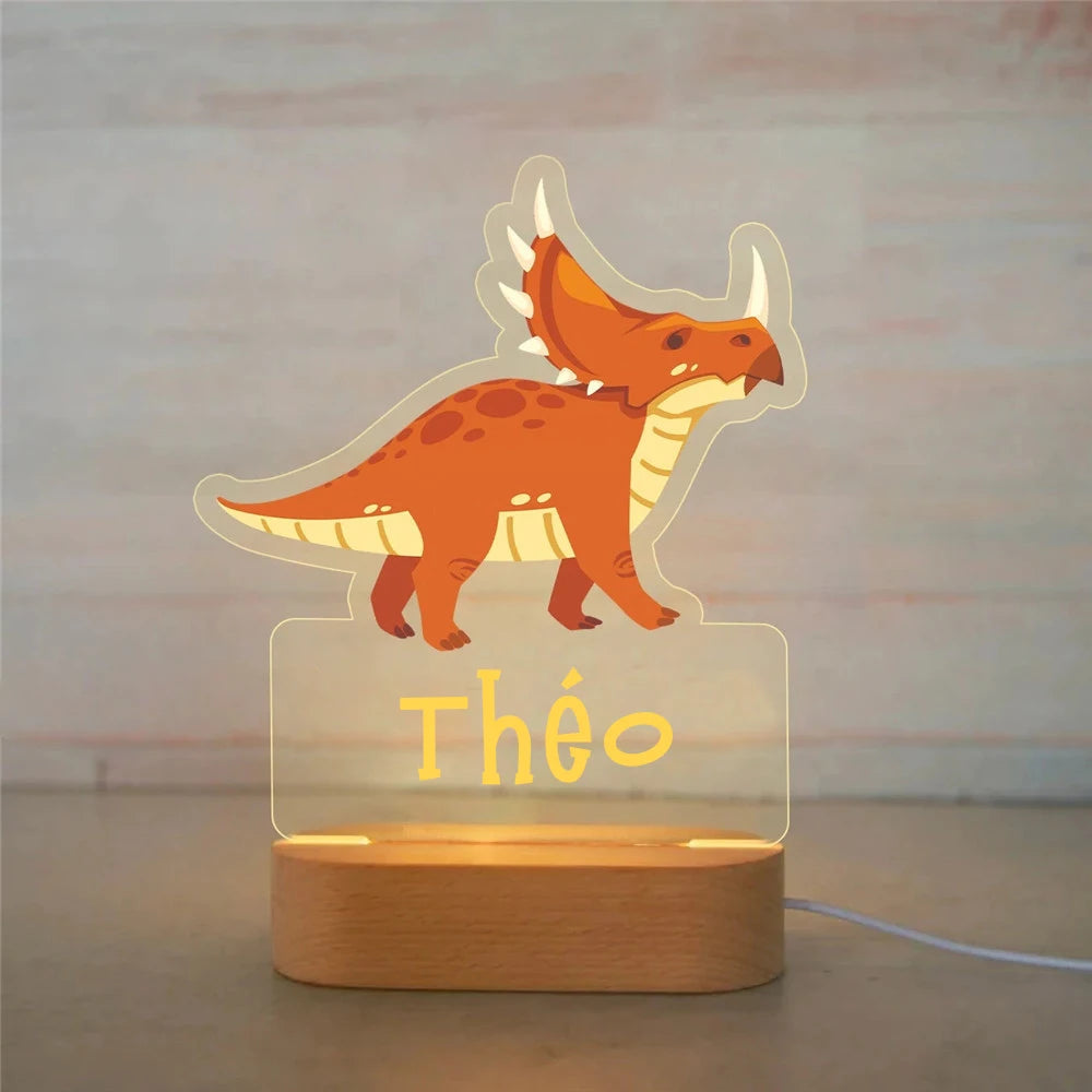 Custom Name Animal Night Light for Kids