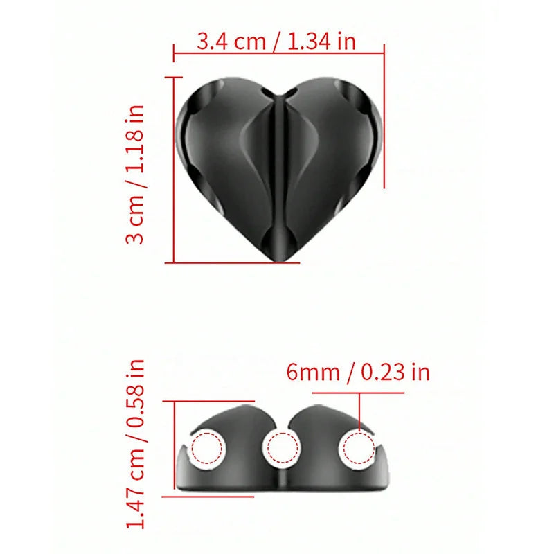 Heart-Shaped Cable Winder & Organizer Clips