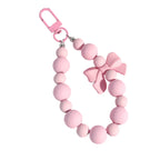 Pink Pearl Bow Keychain & Phone Chain