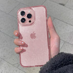 Pink Glitter Bling Clear Soft Case for IPhone 17 Air 16 15 14 13 12 11 Pro Max Plus 17Pro 16Pro 16e I Phone Women Fundas Cover