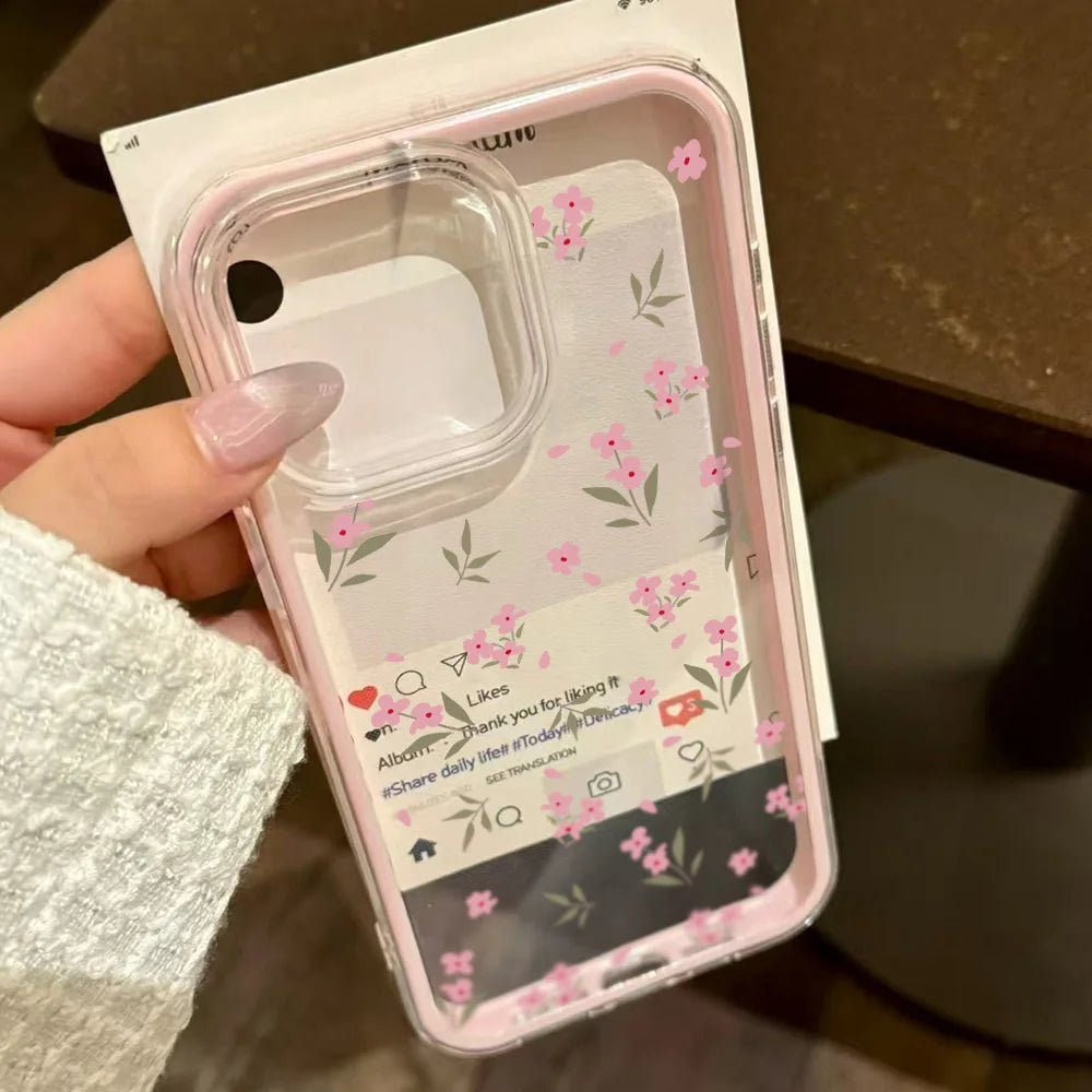 Transparent Flower Silicone iPhone Case