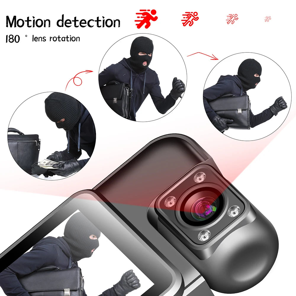 4K Ultra HD Wifi Camera Digital Video Mini Portable Handheld Law Enforcement Recorder 180° Rotatable Lens Outdoor Sports Camera