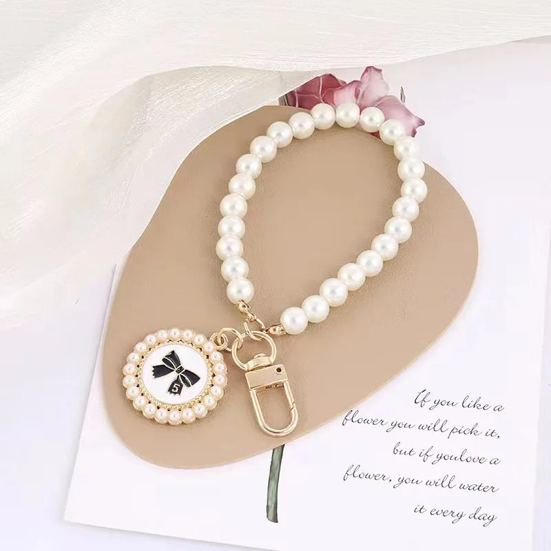 Pearl Bead Shell Keychain Charm for Women