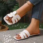 Summer Women's Slippers Lightweight Open Toe Casual Flat Sandals Comfortable Slip-On