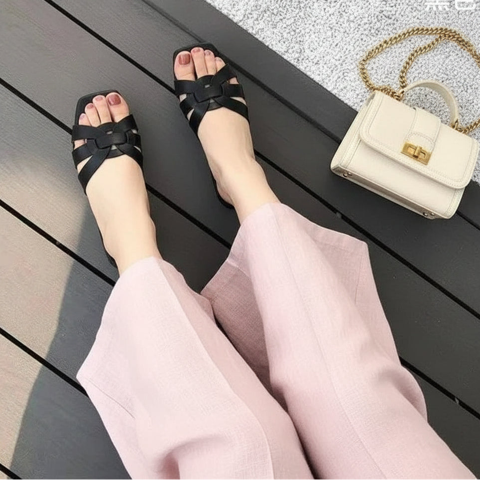Women's Knitted Flat Slip-On Beach Sandals