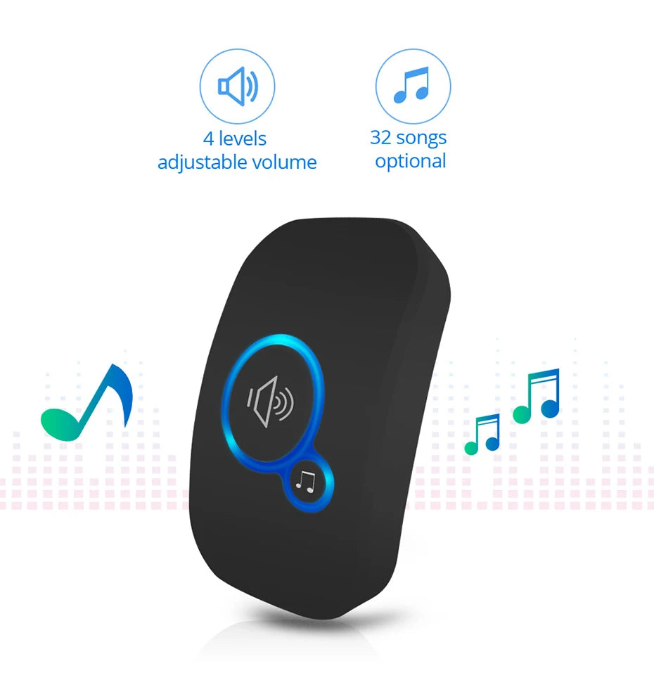 Wireless Doorbell Kit – Waterproof with Plug-In Receiver