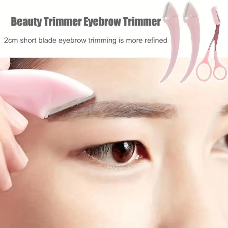 Eyebrow Trimmer Set with Razor & Scissors