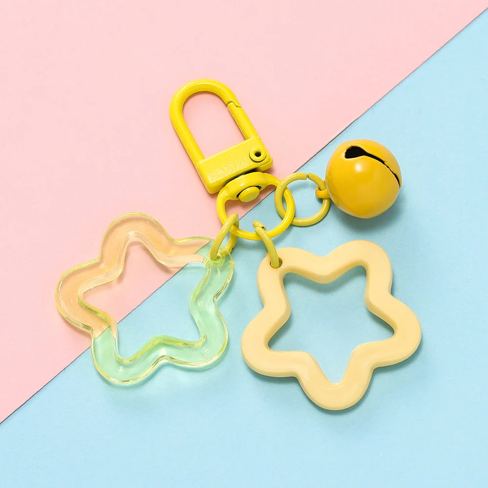Star Charm Bell Bead Keychain Pendant