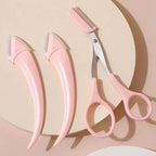 Eyebrow Trimmer Set with Razor & Scissors