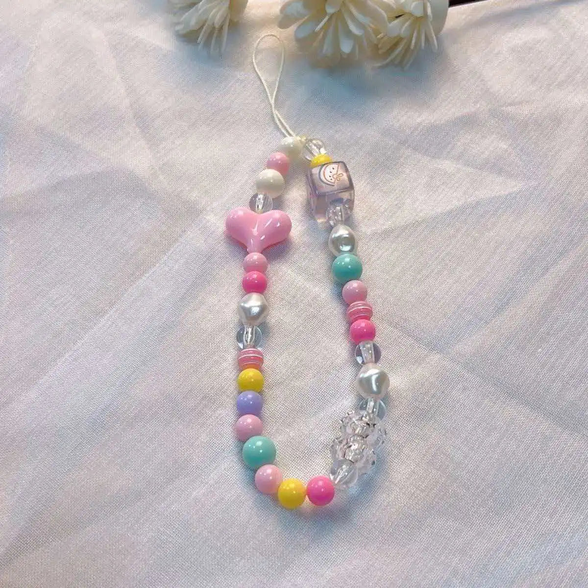Colorful Macaron Bead Phone Lanyard