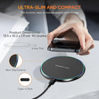 LED Fast Wireless Charging Stand Universal Charger Dock Pad for iPhone 17 16 15-8 Series Samsung S24/S23/S22/S21 Xiaomi Huawei