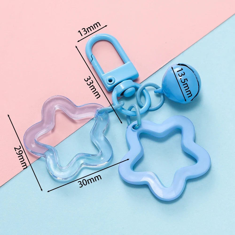 Star Charm Bell Bead Keychain Pendant