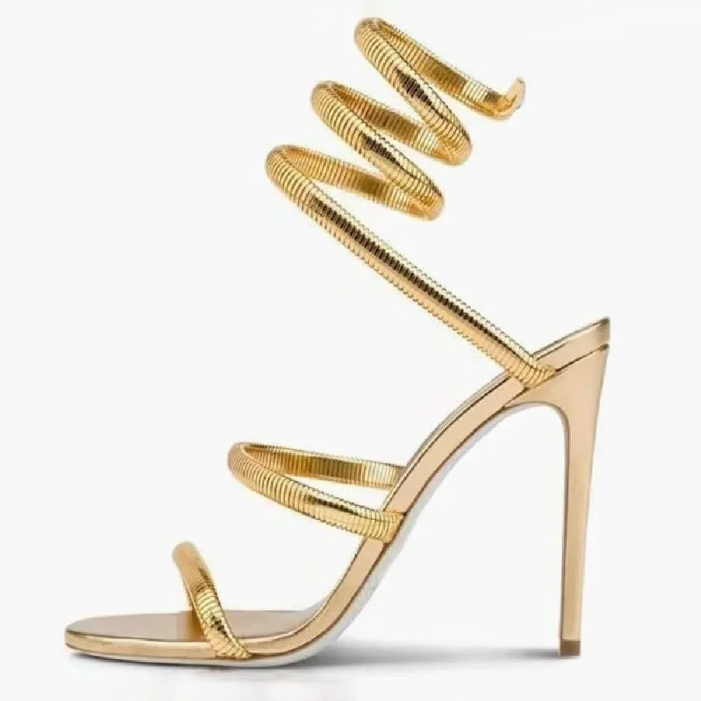 Eilyken Summer Street Style Ankle Strap Open Toe Narrow Band Women Sandals Thin High Heels Stripper Sexy Banquet Shoes