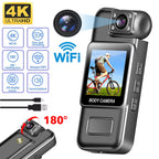 4K Ultra HD Wifi Camera Digital Video Mini Portable Handheld Law Enforcement Recorder 180° Rotatable Lens Outdoor Sports Camera