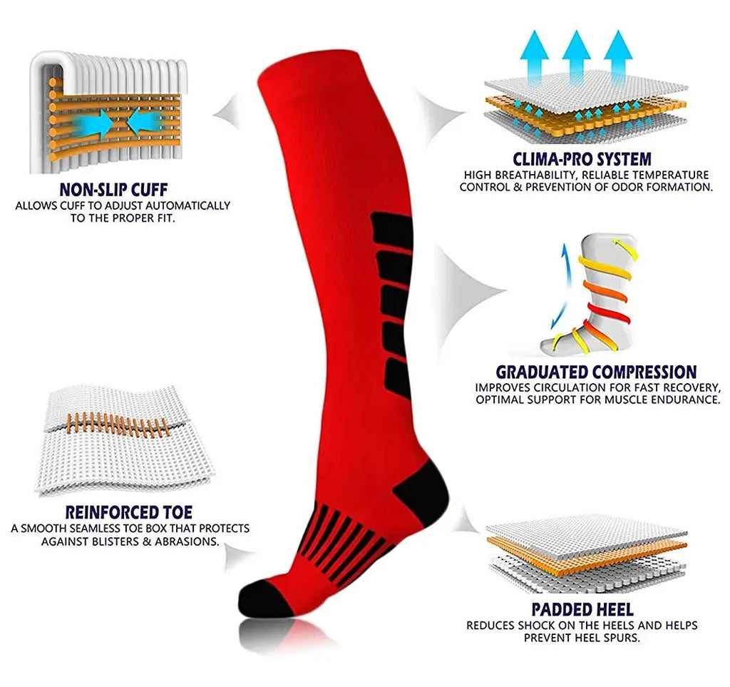 Compression Socks Running Socks Football Hiking Cycling Sports Socks Medical Blood Circulation Anti Fatigue Pregnancy Swelling