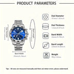 4pcs/1pcs fashionable men's quartz watch - stainless steel strap, round zinc alloy case, electronic sports