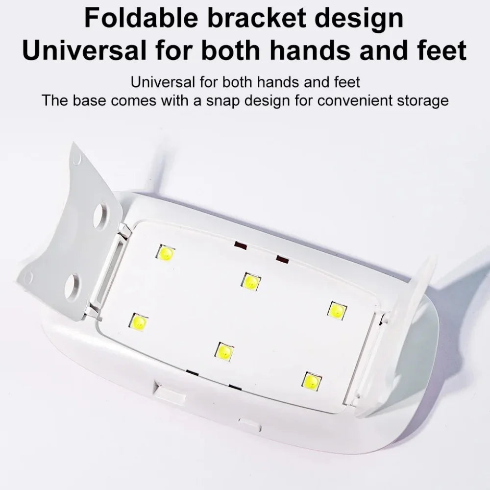 6W Foldable UV LED Nail Lamp with USB
