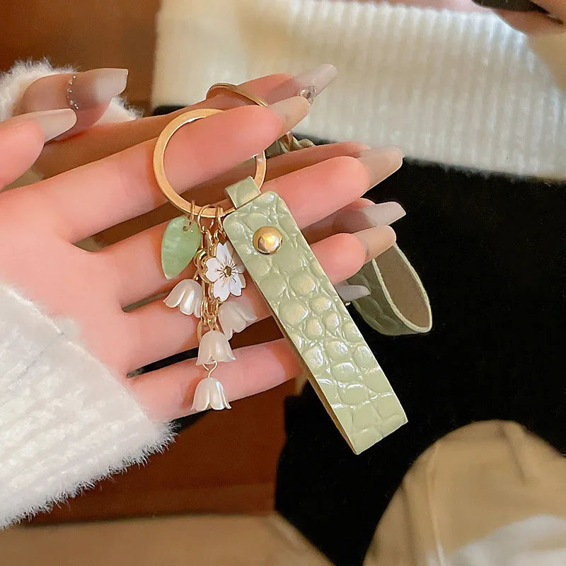 Lily of the Valley Flower Keychain for Women