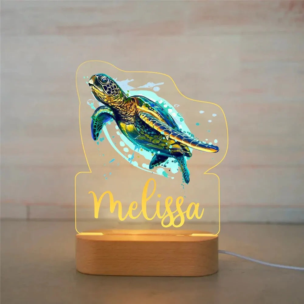 Custom Name Animal Night Light for Kids