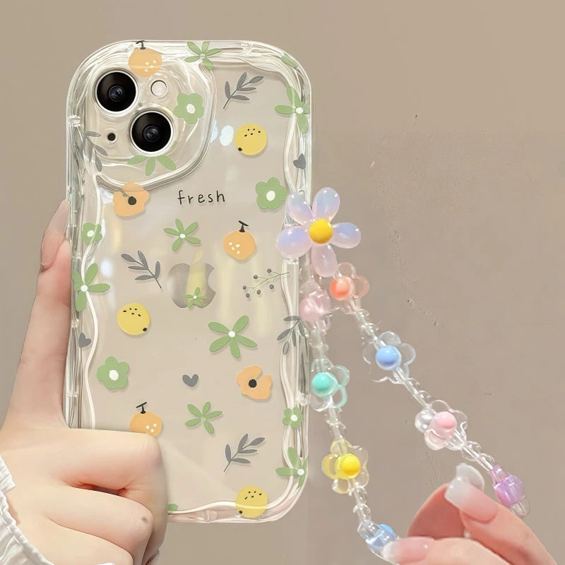 Flower Bracelet Wrist Chain Phone Case – iPhone 11 to 17 Series