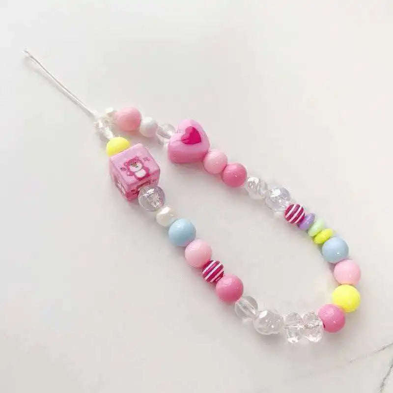 Colorful Macaron Bead Phone Lanyard