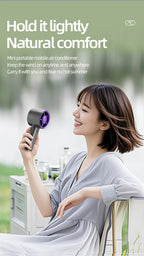 Mini Handheld Fan With Power Display 100 Wind Speeds  Personal Highspeed Fan Rechargeable Mute Handheld Fan Air Calculating Fan