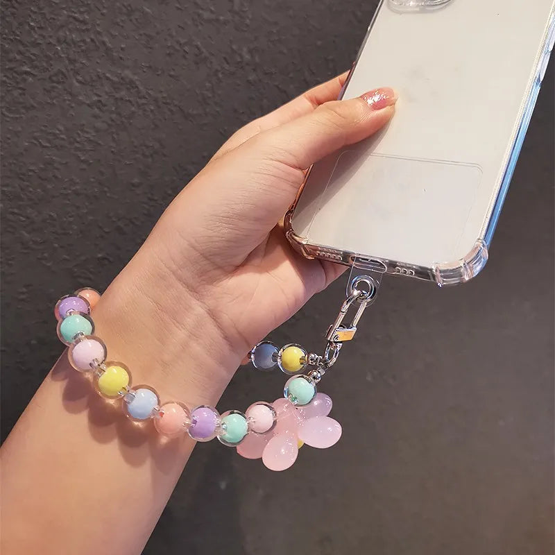 Colorful Macaron Bead Phone Lanyard