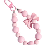 Pink Pearl Bow Keychain & Phone Chain