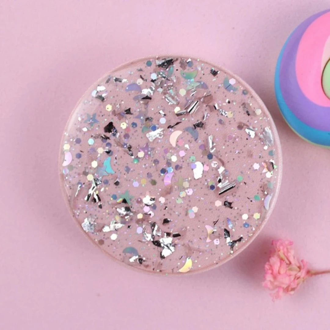 Round Glitter Phone Ring Holder Grip