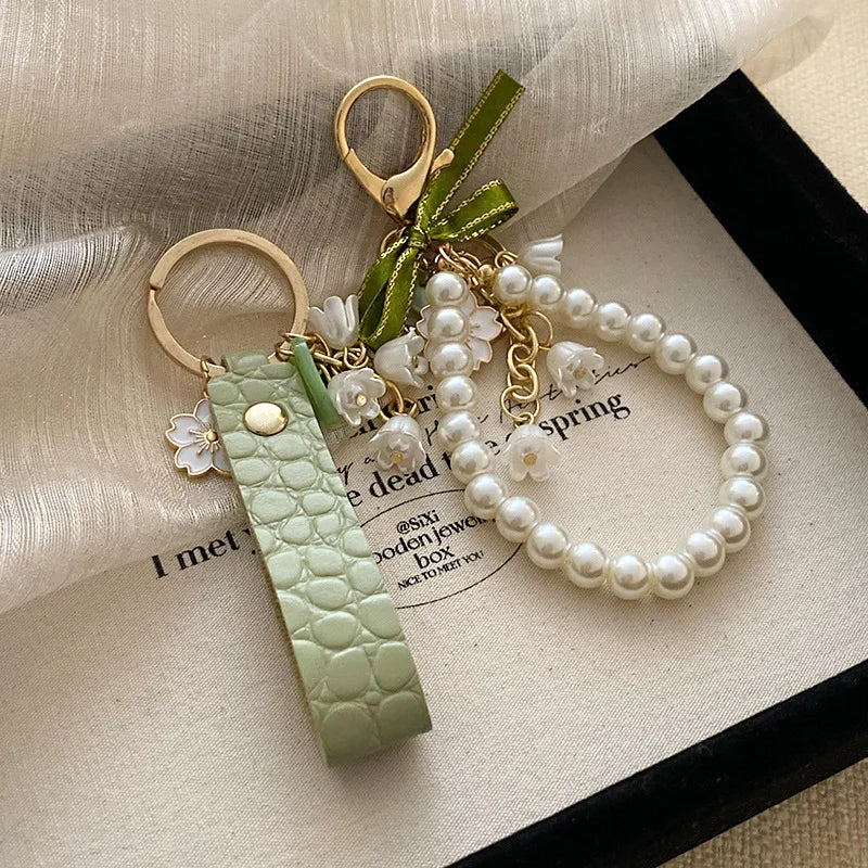 Lily of the Valley Flower Keychain for Women